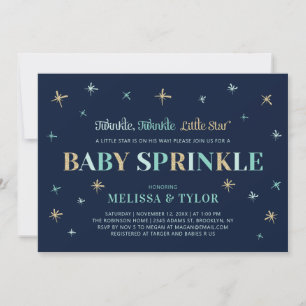 Navy Twinkle Twinkle Little Star Boy Baby Sprinkle Kaart