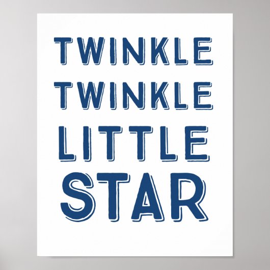 Navy Twinkle Twinkle Little Star | Nursery Art Poster (Voorkant)