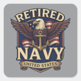 Navy USN Veteran Vierkante Sticker