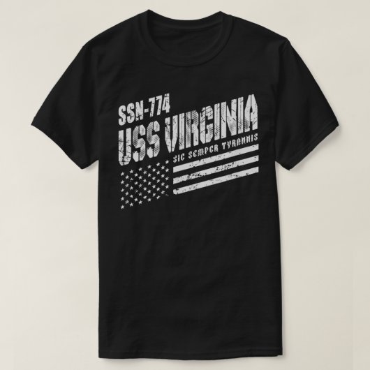 Navy USS Virginia SSN 774 Amerikaanse onderzeeër T-shirt (Design voorkant)