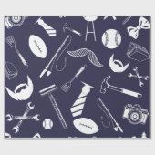 Navy Vaderdag inpakpapier (Vlak)