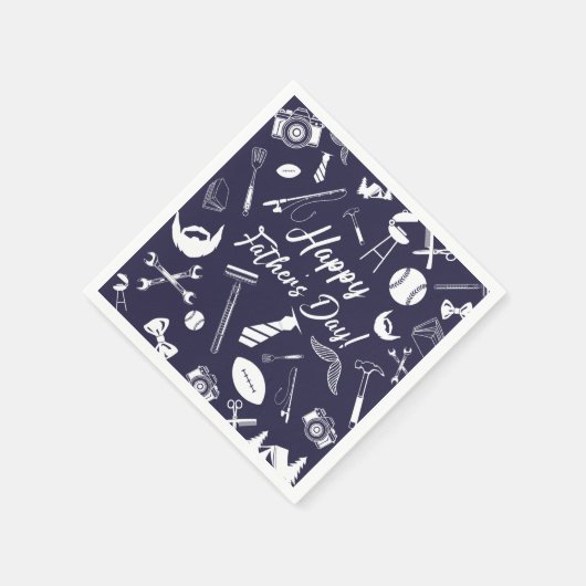 Navy Vaderdag Servet (Hoek)