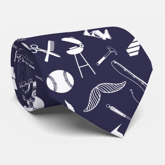 Navy Vaderdag Stropdas (Opgerold)