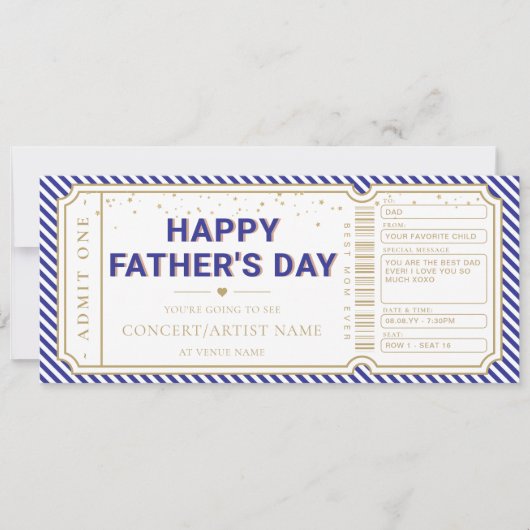 Navy Vaderdagconcert Ticket Cadeaubon Kaart (Voorkant)