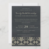 NAVY VELVET SILVER DAMASK CLASSIC WORKSHOP EVENT KAART (Voorkant)