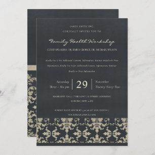 NAVY VELVET SILVER DAMASK CLASSIC WORKSHOP EVENT KAART