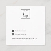 NAVY VELVET STRING LIGHTS STUD EARRING DISPLAY VIERKANTE VISITEKAARTJE (Achterkant)