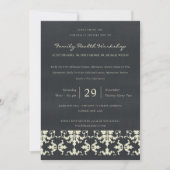 NAVY VELVET WHITE DAMASK CLASSIC WORKSHOP EVENT KAART (Voorkant)