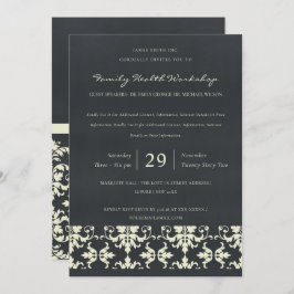 NAVY VELVET WHITE DAMASK CLASSIC WORKSHOP EVENT KAART