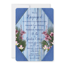 Navy - Verloving blauw en roze bloemen