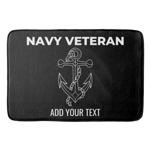 Navy Veteran Personalized Bath Mat (Voorkant)