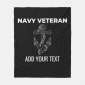 Navy Veteran Personalized Fleece Blanket (Voorkant)