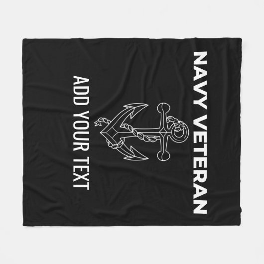 Navy Veteran Personalized Fleece Blanket (Voorkant (Horizontaal))