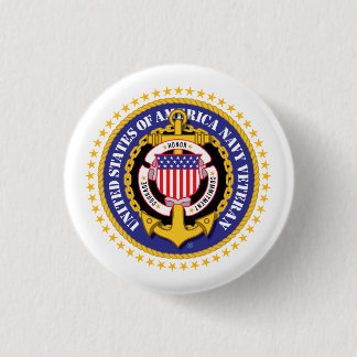 Navy Veteran Ronde Button 3,2 Cm