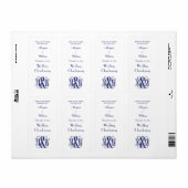 Navy Vine Script Monogram B&G DIY BG Etiket (Full Sheet)