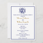 Navy Vine Script Monogram B&G DIY BG Repetitie Kaart (Voorkant)