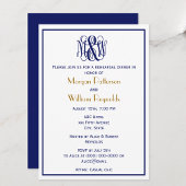 Navy Vine Script Monogram B&G DIY BG Repetitie Kaart