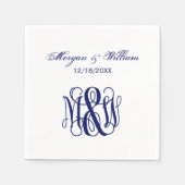 Navy Vine Script Monogram B&G DIY BG Servet (Voorkant)