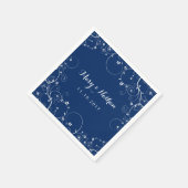 Navy Vines Custom Wedding Napkins Servet (Hoek)
