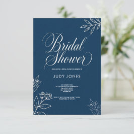 NAVY VINTAGE KALLIGRAFIE KLASSEKE BRUIDSDUIK SAVE THE DATE