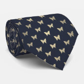 Navy Vlinder Elegant Stropdas (Opgerold)
