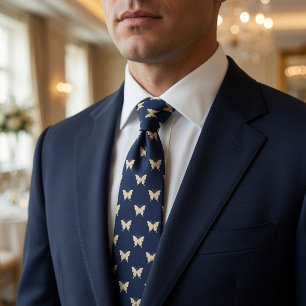 Navy Vlinder Elegant Stropdas