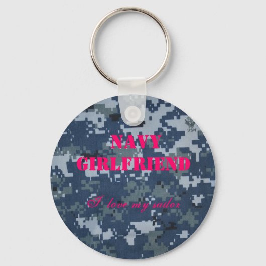 Navy Vriendin, ik hou van mijn zeeman Sleutelhanger (Voorkant)