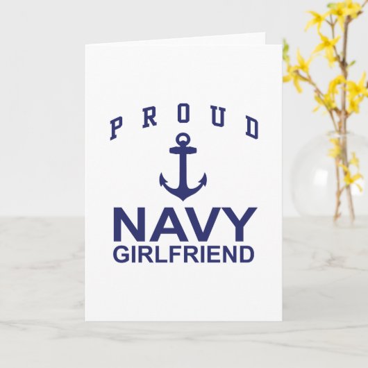 Navy Vriendin Kaart (Gele Bloem)