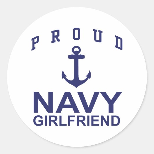 Navy Vriendin Ronde Sticker (Voorkant)