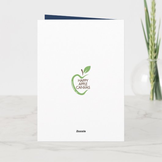 Navy vrolijk en heldere kerstboom feestdagen kaart (Achterkant)