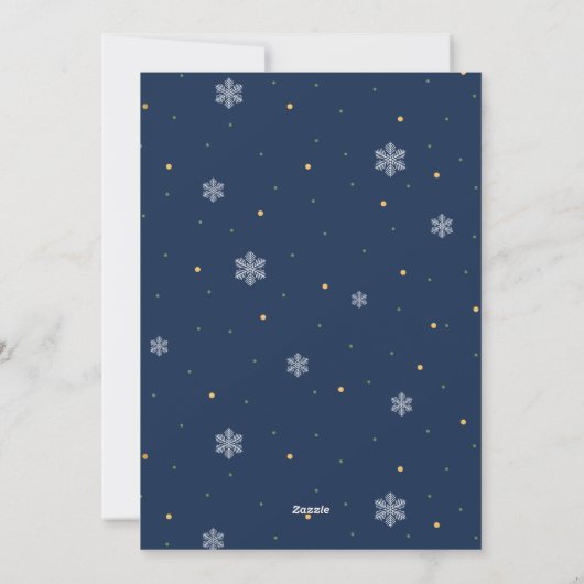 Navy vrolijk en heldere kerstboom feestdagenkaart (Achterkant)