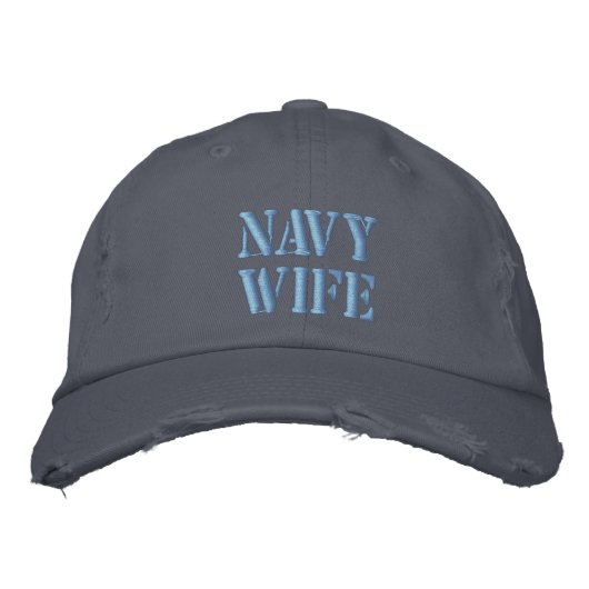 NAVY VROUW geborduurd Pet (Voorkant)