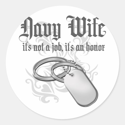 Navy vrouw - Het is een eer Ronde Sticker (Voorkant)
