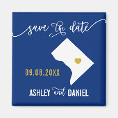 Navy Washington DC Wedding Save the Date D.C. Map Magneet (Voorkant)