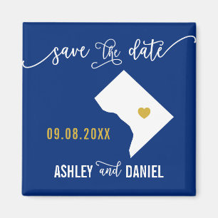 Navy Washington DC Wedding Save the Date D.C. Map Magneet