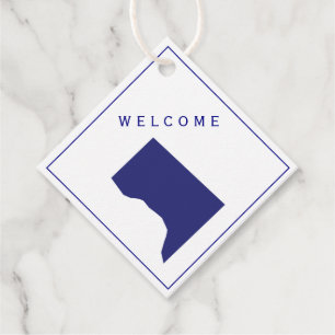 Navy Washington DC welkomsttas cadeau Label, bruil Bedankjes Labels