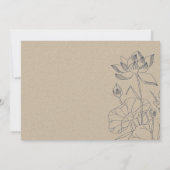 Navy Waterlily Floral Sketch bewaar de Date Kaart (Achterkant)