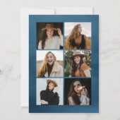 Navy Waterverf Arch 7 Photo Collage Afstuderen Aankondiging (Achterkant)