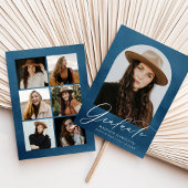 Navy Waterverf Arch 7 Photo Collage Afstuderen Aankondiging