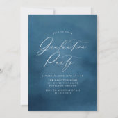 Navy Waterverf Arch Photo Graduparty Kaart (Achterkant)