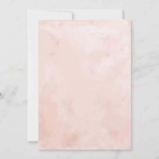 Navy Waterverf & Beauful Blush Floral Wedding Kaart (Achterkant)