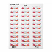 Navy Waterverf Bloemen Bruiloft Adresetiketten Etiket (Full Sheet)