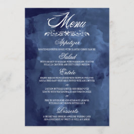 Navy Waterverf Boheemse bruiloft menu's