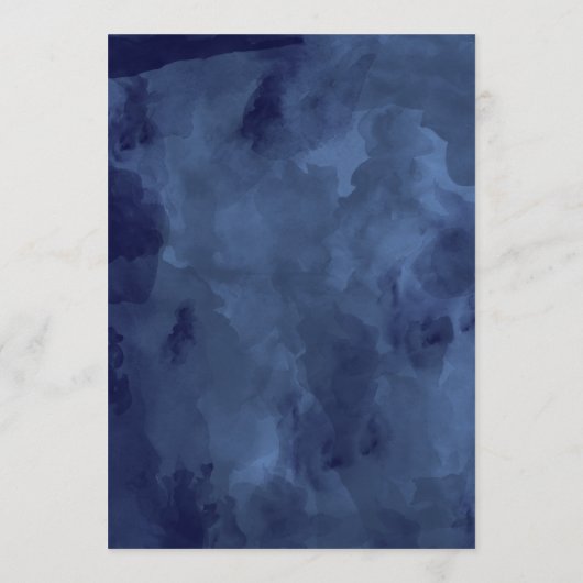 Navy Waterverf Boheemse bruiloft menu's (Achterkant)