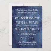 Navy Waterverf Bohemian bruiloft uitnodigingen (Voorkant)