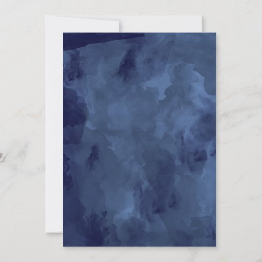 Navy Waterverf Bohemian bruiloft uitnodigingen (Achterkant)