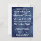 Navy Waterverf Bohemian repetitie diner Kaart (Voorkant)