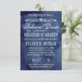 Navy Waterverf Bohemian repetitie diner Kaart (Staand voorkant)