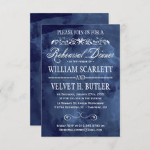 Navy Waterverf Bohemian repetitie diner