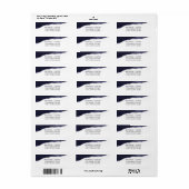 Navy Waterverf Brush Stroke Bruiloft Adres Etiket (Full Sheet)